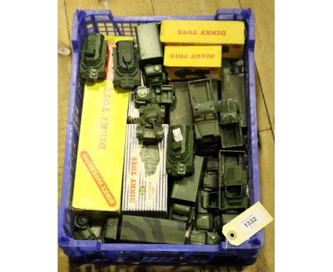 A quantity of Dinky Military Items. Antar Tank Transporter and Centurion Tank. Foden 10 ton Army Truck, Armoured Command Vehi