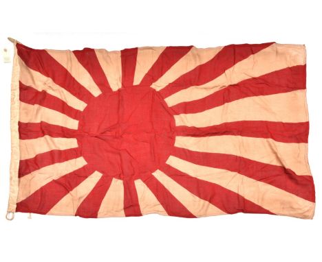 An Imperial Japanese "rising sun" flag, 34" x 62". GC                                                                      . 