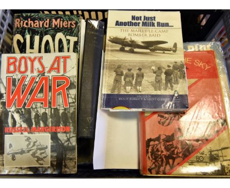 25 books, mostly on flying and relating to WWII,  including "Moonless Night" by James, "I Flew for the Fuhrer" by Knoke, "A M