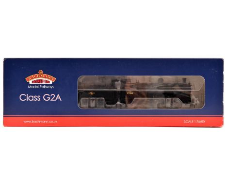A Bachmann 00 gauge locomotive. BR class G2A 0-8-0 tender locomotive. RN 49361. (31-477DC). In unlined black livery. Boxed, m