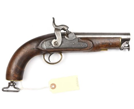 A .56" Tower percussion Sea Service or Coast Guard pistol,  the 6" barrel bearing Tower proofs and a series of barrel viewers