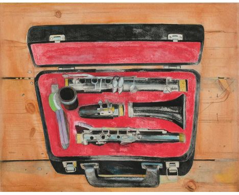 Φ Sophie Macpherson (1957-2014) Still life with a clarinet in a caseSigned and indistinctly dated S Macpherson '** (lower rig