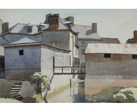 Φ Veronica Burleigh (1909-1999)View of a mill built over a riverPencil and watercolour26.4 x 36.9cmProvenance:The Collection 