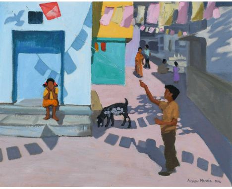 Φ Andrew Macara (b.1944)Election Day, Jaipur, RajasthanSigned and dated ANDREW MACARA 1994 (lower right), and further inscrib