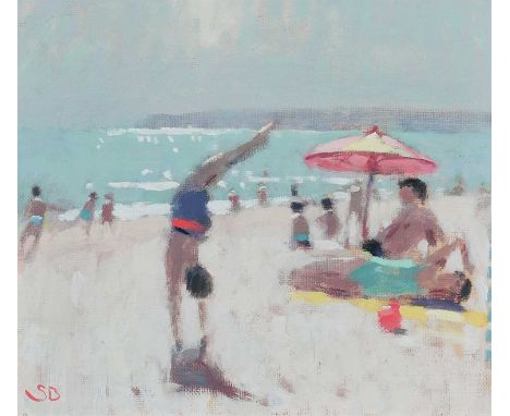Φ Stephen Brown RBA (b.1947)The HandstandSigned with initials SB (lower left)Oil on canvasboard14.3 x 16.8cmProvenance:Rowley