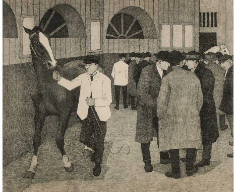 Robert Polhill Bevan (1865-1925)Horse Dealers at the Barbican (Barbican No. 2) (Dry 35)Lithograph, 1921, from an edition of 7
