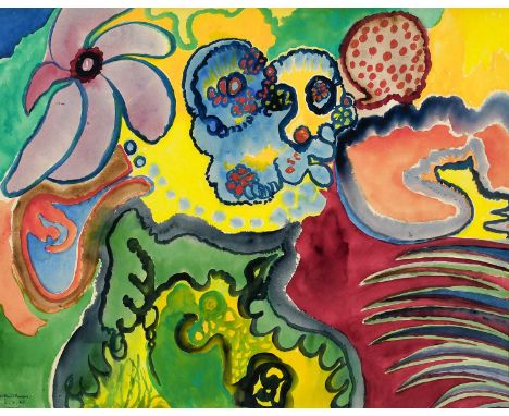 Φ Grace Pailthorpe (1883-1971)AbstractSigned and dated G W Pailthorpe/8.8.68 (lower left)Watercolour and bodycolour46.4 x 60.