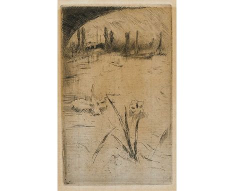 James Abbott McNeill Whistler RBA (American 1834-1903)Swan and Iris (Sketch after Cecil Lawson's "Swan and Iris")Etching and 