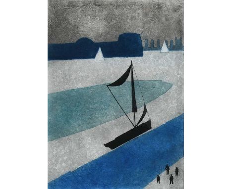 Φ Julian Trevelyan RA (1910-1988)Thames Barge (Turner 389)Signed, numbered and inscribed 46/50 Thames Barge (in pencil to mar