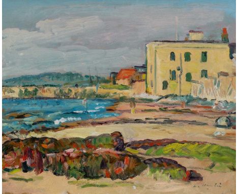 George Leslie Hunter (Scottish 1877-1931) Largo Bay Signed L. Hunter (lower right) Oil on board 36.5 x 44cm  Provenance: Dr A
