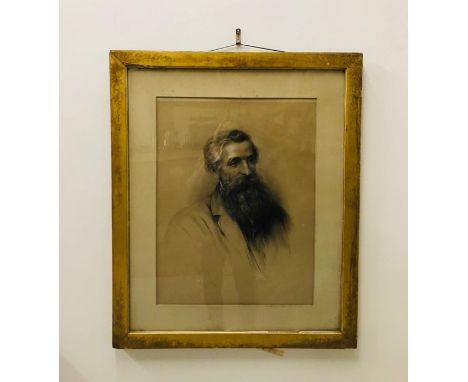 A Pencil Portrait of a gentleman by Frederick Hawkins Piercy (1830-1891) 