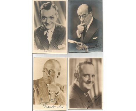 Vintage TV signed collection Bobby Howes, Robertson Hare, Gordon Hawker, Sydney Howard and Tom Walls signed vintage photos. G