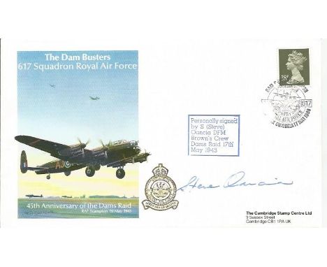 Dambuster Steve Oancia signed The Dam Busters, No.617 Squadron, Royal Air Force. 45th Anniversary of the Dams raid. Cover des