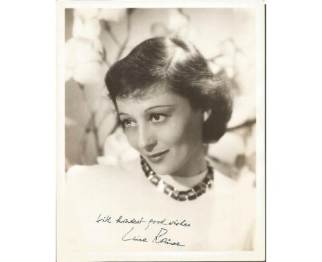 Luise Rainer signed 10x8 sepia photo. 12 January 1910, 30 December 2014 was a German and American film actress. She was the f