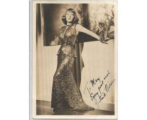 Gertrude Niesen signed vintage photo. Dedicated. American singer, actress, comedienne and songwriter. Good condition. All sig
