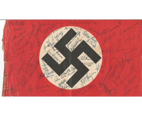 Rare German Flyer dated 24.3.45, signed by 70+ British servicemen and Paratroopers taking part in Operation Plunder. Operatio