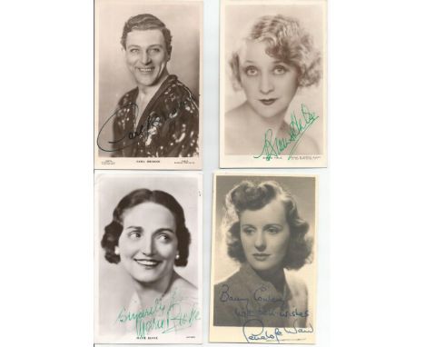 Vintage TV signed collection Carl Brisson, Binnie Hale, Francis Drake, Marie Burke, Penelope Ward signed b/w 6 x 4 postcard p