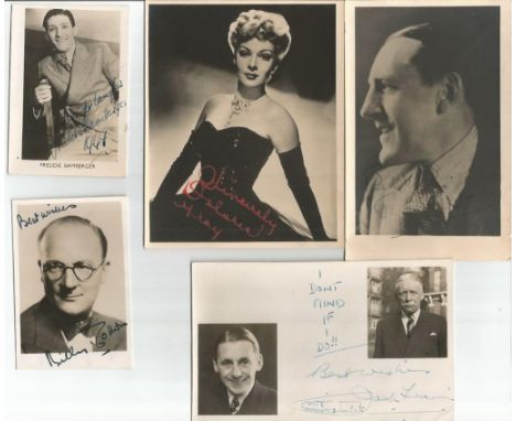 Vintage photo collection. 5 Small photos. Includes Dolores Gray, Jack Hulbert, Billy Johns, Freddie Bamberger and one other. 