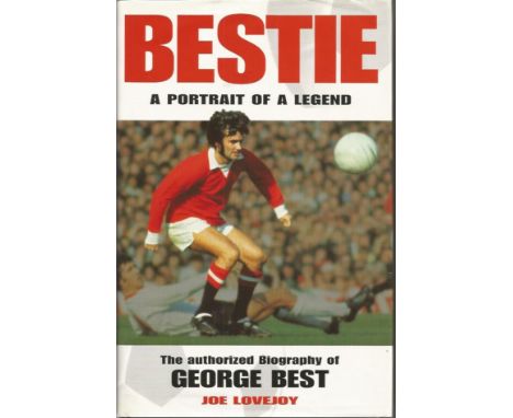 George Best signed hardback book Bestie A Portrait of a Legend. Good condition. All signed items come with our certificate of