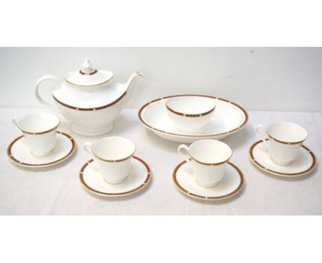 ROYAL DOULTON RONDELAY PART TEA SERVICEcomprising six tea cups and saucers, milk jug, sugar bowl, six side plates and a shape
