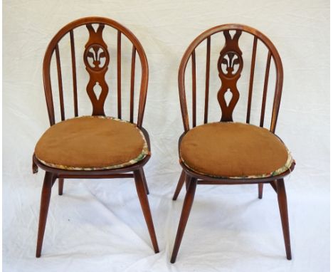 PAIR OF 1960's 'ERCOL' KITCHEN CHAIRSwith removable padded seats, dated 1960
