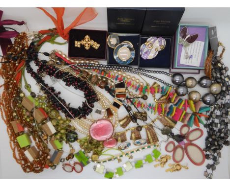 Statement necklaces, ceramic jewels by Anne Morrison, items by Swarovski, Avon etc Condition Report: Not available for this l