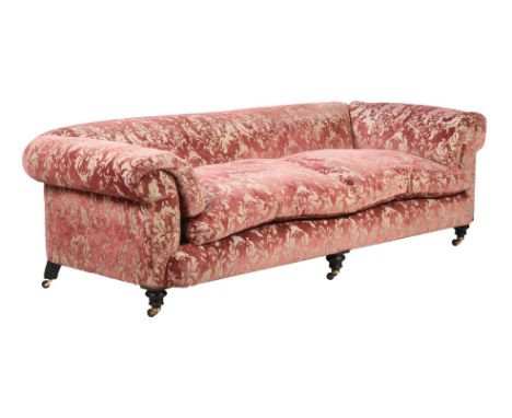 A MAHOGANY AND UPHOLSTERED SOFA IN VICTORIAN TASTELATE 20TH CENTURYOf Chesterfield type77cm high, 235cm wide, 111cm deepCondi