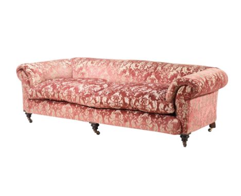 A LATE VICTORIAN MAHOGANY AND UPHOLSTERED SOFACIRCA 1900Of Chesterfield type77cm high, 235cm wide, 101cm deepCondition Report