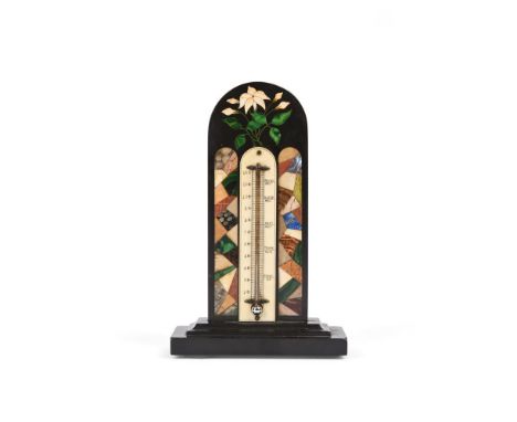 Y AN ASHFORD SPECIMEN MARBLE TABLE THERMOMETER LATE 19TH CENTURY With ivory vernier scale 20cm highTogether with a serpentine