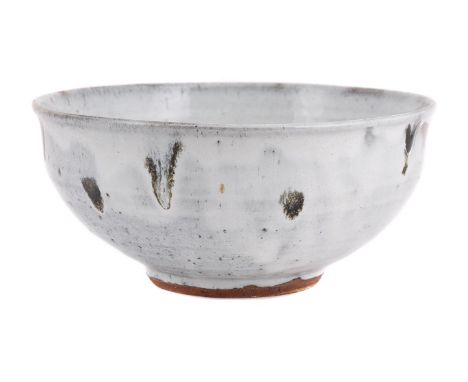 λ  JIM MALONE (BRITISH B. 1946), A GREY WHITE AND BROWN GLAZED BOWL Impressed JM mark29cm diameterCondition Report: No seriou