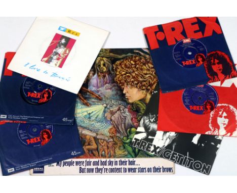 T Rex, My People Were Fair and Had Sky in Their Hair, Mono LP 1968, Regal Zonophone LRZ 1003, Mono; together with six T Rex 7