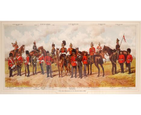 1897 Irish Regiments of the British Army A chromolithograph of a study of soldiers from the twenty Irish regiments in the Bri