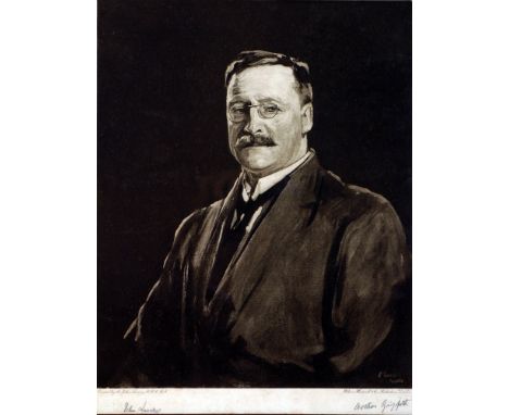 1921: Arthur Griffith, Sir John Lavery lithograph print, signed by both. Framed, signed in lower margin by both artist and si