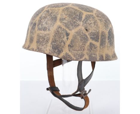 Luftwaffe Camouflaged Paratroopers Steel Helmet, standard pattern design fallschirmjager style steel helmet with a rough text