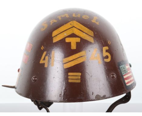 WW2 American War Art Czechoslovakian Vz-32 Steel Helmet, interesting example of the standard model Czech army steel combat he