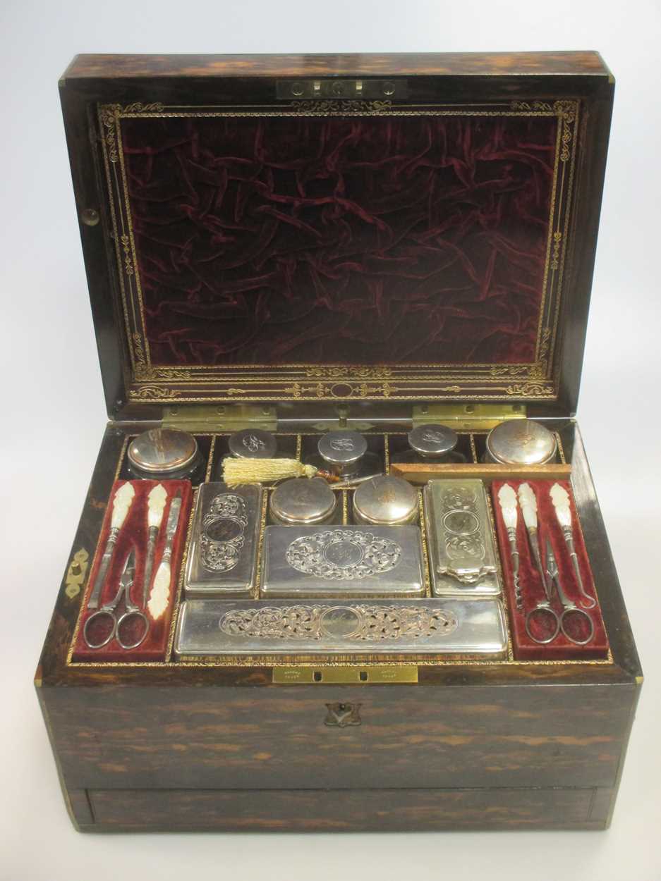 A 19th Century Lady's Travelling Toiletries Set, The Fully Fitted ...