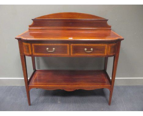 A 19th century crossbanded mahogany serving / console table 122 x 122 x 65cm