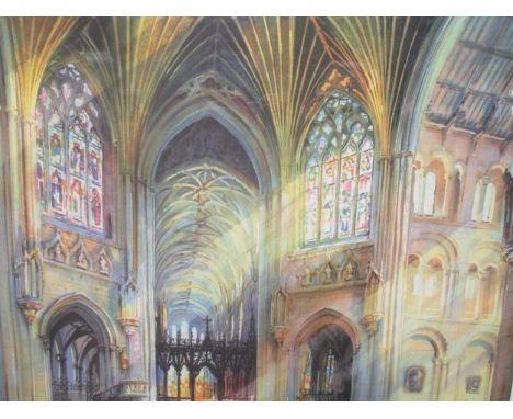 After Alexander Creswell (British, born 1957), Under the Octagon at Ely Cathedral, print, signed and numbered 90/300, 62 x 78