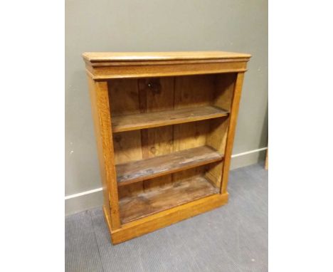 A late Victorian freestanding golden oak bookcaseCondition report: excellent original condition with minor rubbing to the ven