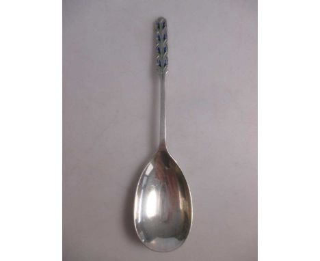 Liberty - A silver and enamel preserve spoon, Birmingham 1935, jubilee stamped