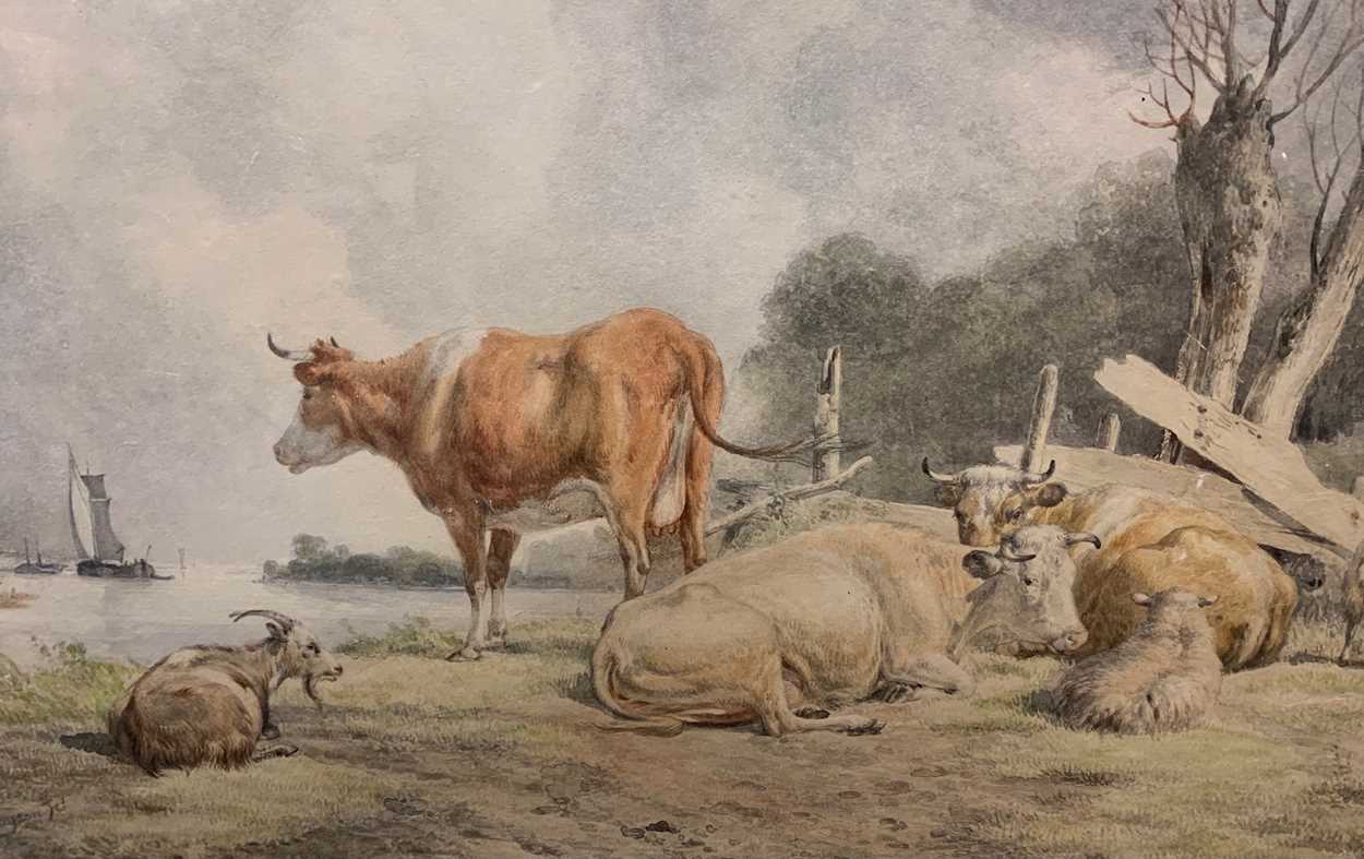 Hendrik van de Sande Bakhuyzen (Dutch, 1795–1860) Cattle in a river
