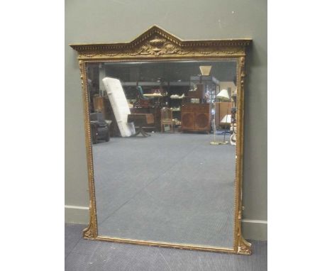 An architectural overmantel mirror 148 x 123cm