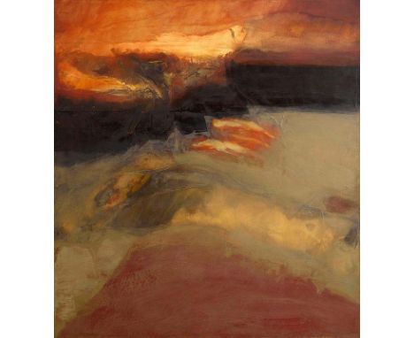 Hughie O'Donoghue RA (b.1953)Red Earth VI (1995)oil on canvas signed, titled &amp; dated 1995 on reverse 218½ x 195½cm (85 x 