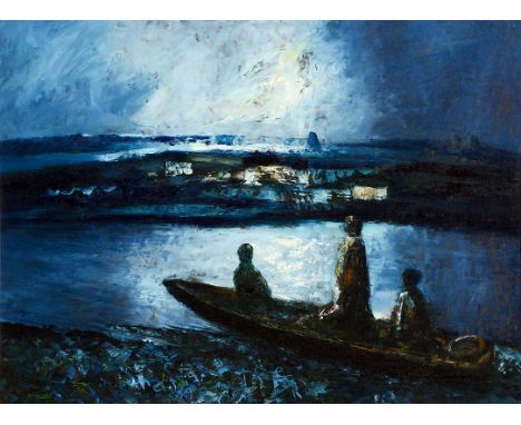 Daniel O'Neill (1920-1974)Three Boatmenoil on board signed lower left &amp; titled on reverse 50 x 67½cm (20 x 26in)Provenanc