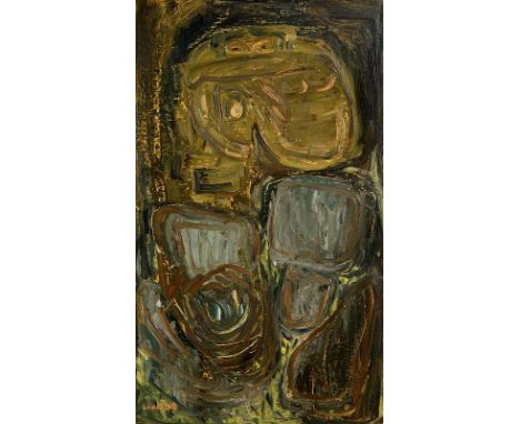 Nano Reid RHA (1900-1981)Figure by a Well (1962)oil on board signed lower left 68 x 40½cm (27 x 16in)Provenance: Dawson Galle