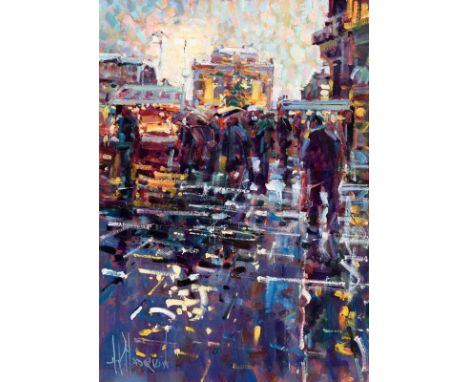 Arthur K. Maderson (b.1942) La Place de Comedie, Montpellier, France oil on board signed lower left &amp; titled on reverse 6