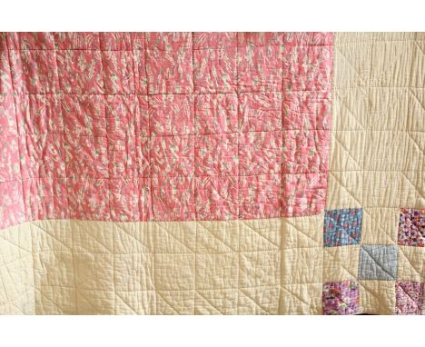 Canadian Red Cross Quilt (1939-45) The quilt worked with a central design of yachts, with a cream border and alternating patc