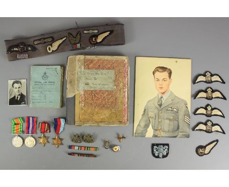 WWII RAF Ephemera to Flight Sergeant Arthur Alfred Aris 1397340, This lot includes a medal group Burma Star, Defence Star, Ge