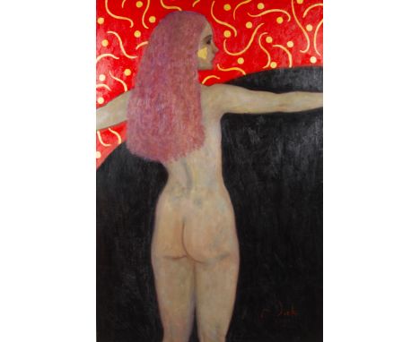 KANWALDEEP SINGH KANG aka 'NICKS' (1964 - 2007) Framed, signed 'Nicks', dated '99, oil on canvas, titled verso, 'Yvette', thr