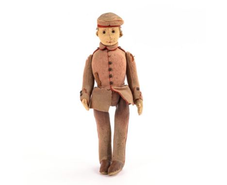Filzpuppe "Infanterist"    Steiff.        Knopf im Ohr (mit heruntergezogenem 'f').        1914-1921.                    Filz